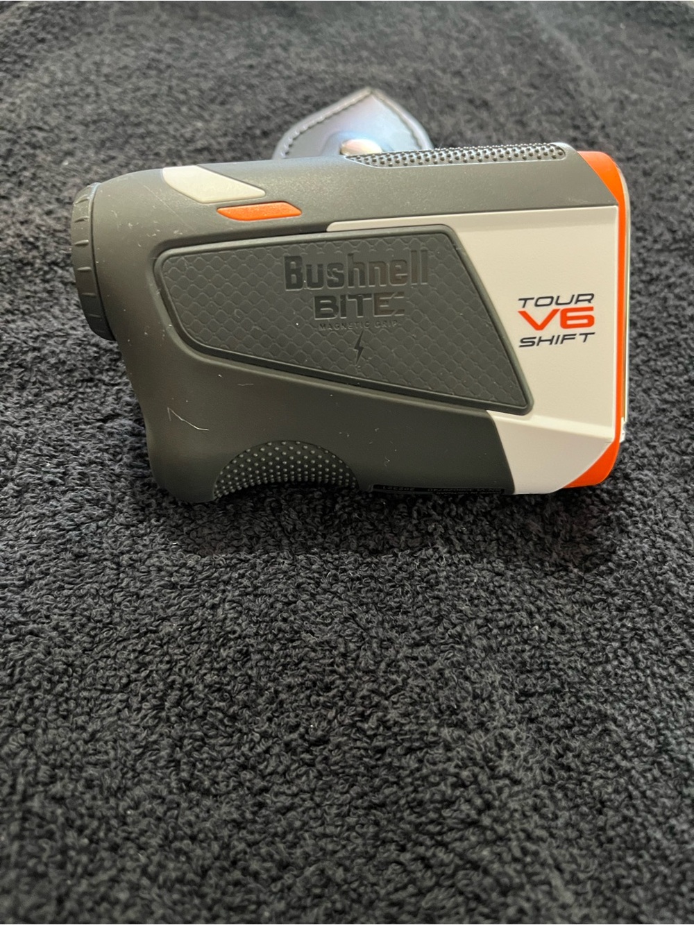 Bushnell Tour V6 Shift Rangefinder in Black/White with Orange Accents with Grip - Picture 3 of 13